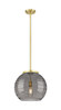 Athens Deco Swirl - 1 Light - 14 inch - Satin Gold - Stem Hung - Pendant (221-1S-SG-G1213-14SM)