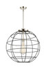 Lake Placid - 1 Light - 22 inch - Polished Nickel - Pendant (221-1S-PN-CE-22-BK)