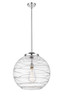Athens Deco Swirl - 1 Light - 18 inch - Polished Chrome - Stem Hung - Pendant (221-1S-PC-G1213-18)