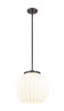 White Venetian - 1 Light - 14 inch - Oil Rubbed Bronze - Stem Hung - Pendant (221-1S-OB-G1217-14WV)