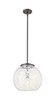 White Mouchette - 1 Light - 14 inch - Oil Rubbed Bronze - Stem Hung - Pendant (221-1S-OB-G1216-14WM)
