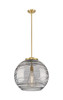 Athens Deco Swirl - 1 Light - 18 inch - Brushed Brass - Stem Hung - Pendant (221-1S-BB-G1213-18SM)