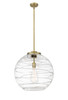 Athens Deco Swirl - 1 Light - 18 inch - Brushed Brass - Stem Hung - Pendant (221-1S-BB-G1213-18)