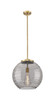 Athens Deco Swirl - 1 Light - 16 inch - Brushed Brass - Stem Hung - Pendant (221-1S-BB-G1213-16SM)