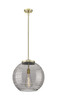 Athens Deco Swirl - 1 Light - 16 inch - Antique Brass - Stem Hung - Pendant (221-1S-AB-G1213-16SM-BB-95-LED)