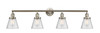 Cone - 4 Light - 42 inch - Brushed Satin Nickel - Bath Vanity Light (215-SN-G64-LED)