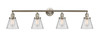 Cone - 4 Light - 42 inch - Brushed Satin Nickel - Bath Vanity Light (215-SN-G62-LED)