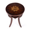 Dalton 1575 in W Round Wood Side Table with Small Lower Open Shelf, Dark Brown (1328024)
