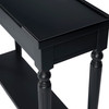 Aubrey 29 in W Rectangular Console Table with Lower Open Shelf, Black (7036136)