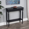 Aubrey 29 in W Rectangular Console Table with Lower Open Shelf, Black (7036136)
