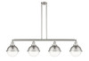 Hampden - 4 Light - 54 inch - Brushed Satin Nickel - Stem Hung - Island Light (214-SN-HFS-82-SN)