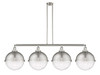 Hampden - 4 Light - 58 inch - Brushed Satin Nickel - Stem Hung - Island Light (214-SN-HFS-124-SN-LED)