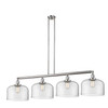 Bell - 4 Light - 54 inch - Brushed Satin Nickel - Stem Hung - Island Light (214-SN-G72-L-LED)