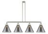 Cone - 4 Light - 56 inch - Brushed Satin Nickel - Stem Hung - Island Light (214-SN-G43-L)