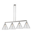 Cone - 4 Light - 56 inch - Brushed Satin Nickel - Stem Hung - Island Light (214-SN-G42-L)