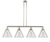 Cone - 4 Light - 56 inch - Polished Nickel - Stem Hung - Island Light (214-PN-G42-L-LED)