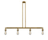 Bare Bulb - 4 Light - 48 inch - Brushed Brass - Stem Hung - Island Light (214-BB)