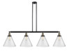 Cone - 4 Light - 56 inch - Black Antique Brass - Stem Hung - Island Light (214-BAB-G44-L)