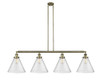 Cone - 4 Light - 56 inch - Antique Brass - Stem Hung - Island Light (214-AB-G44-L)