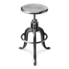 Butler Specialty Company Parnell 22 in. Seat Height Round All Metal Adjustable Height Backless Bar Stool with Footrest, Silver (2542025)