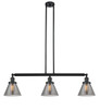 Cone - 3 Light - 40 inch - Matte Black - Stem Hung - Island Light (213-BK-G43-LED)