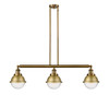 Hampden - 3 Light - 40 inch - Brushed Brass - Stem Hung - Island Light (213-BB-HFS-64-BB-LED)