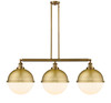 Hampden - 3 Light - 45 inch - Brushed Brass - Stem Hung - Island Light (213-BB-HFS-121-BB-LED)