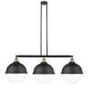 Hampden - 3 Light - 45 inch - Black Antique Brass - Stem Hung - Island Light (213-BAB-HFS-122-BK)