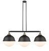 Hampden - 3 Light - 45 inch - Black Antique Brass - Stem Hung - Island Light (213-BAB-HFS-121-BK-LED)