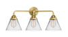 Cone - 3 Light - 26 inch - Satin Gold - Bath Vanity Light (288-3W-SG-G42-LED)