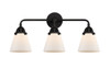 Cone - 3 Light - 24 inch - Matte Black - Bath Vanity Light (288-3W-BK-G61-LED)