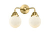 Beacon - 2 Light - 14 inch - Satin Gold - Bath Vanity Light (288-2W-SG-G201-6)