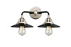 Railroad - 2 Light - 16 inch - Black Polished Nickel - Bath Vanity Light (288-2W-BPN-M6-BK)