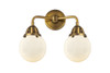 Beacon - 2 Light - 14 inch - Brushed Brass - Bath Vanity Light (288-2W-BB-G201-6-LED)