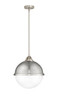 Hampden - 1 Light - 13 inch - Brushed Satin Nickel - Cord hung - Pendant (288-1S-SN-HFS-122-SN)