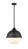 Hampden - 1 Light - 13 inch - Matte Black - Cord hung - Pendant (288-1S-BK-HFS-121-BK-LED)
