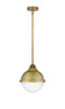 Hampden - 1 Light - 9 inch - Brushed Brass - Cord hung - Mini Pendant (288-1S-BB-HFS-84-BB)