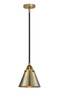 Appalachian - 1 Light - 8 inch - Black Antique Brass - Cord hung - Mini Pendant (288-1S-BAB-M13-AB-LED)