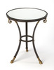 Meurice 1975 in W Round Mirrored Glass and Metal Side Table, Black (5342025)