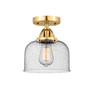 Bell - 1 Light - 8 inch - Satin Gold - Semi-Flush Mount (288-1C-SG-G74-LED)