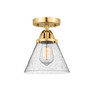 Cone - 1 Light - 8 inch - Satin Gold - Semi-Flush Mount (288-1C-SG-G44-LED)