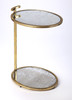 Ciro 135 in W Oval Metal and Mirrored Side Table, Gold (3973384)