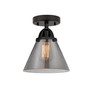 Cone - 1 Light - 8 inch - Matte Black - Semi-Flush Mount (288-1C-BK-G43)