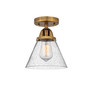 Cone - 1 Light - 8 inch - Brushed Brass - Semi-Flush Mount (288-1C-BB-G44)