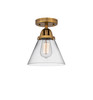 Cone - 1 Light - 8 inch - Brushed Brass - Semi-Flush Mount (288-1C-BB-G42)