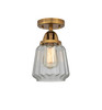 Chatham - 1 Light - 7 inch - Brushed Brass - Semi-Flush Mount (288-1C-BB-G142)