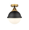 Hampden - 1 Light - 9 inch - Black Antique Brass - Semi-Flush Mount (288-1C-BAB-HFS-81-BK-LED)