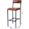 Butler Specialty Company Lazarus 31.5 in. Seat Height Leather and Metal Bar Stool, Medium Brown (5496330)