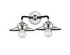 Railroad - 2 Light - 16 inch - Black Polished Nickel - Bath Vanity Light (284-2W-BPN-M1-PN-LED)