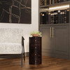 Liam 11 in W Round Wood 4 Drawer End Table, Dark Brown (1176117)